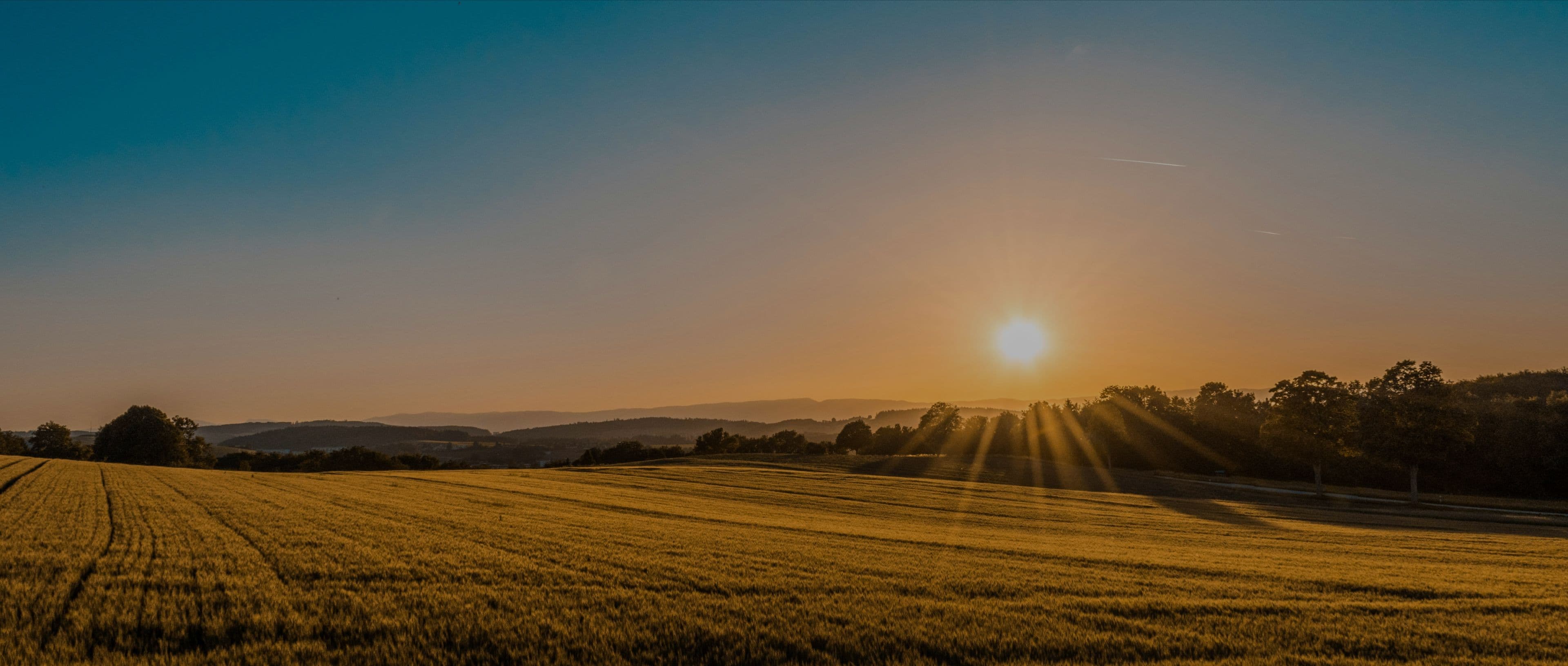 Beautiful Canada farm at sunset